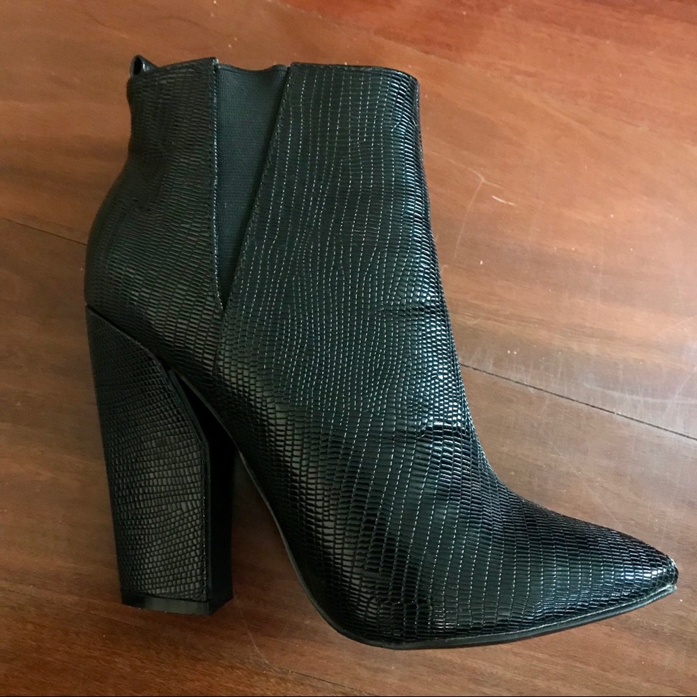 So Me snakeskin ankle boots